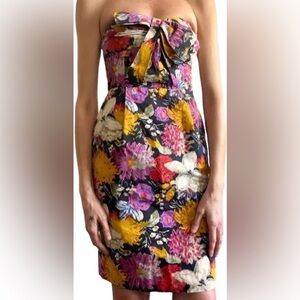 Moulinette Soeurs Strapless Floral Midi Dress